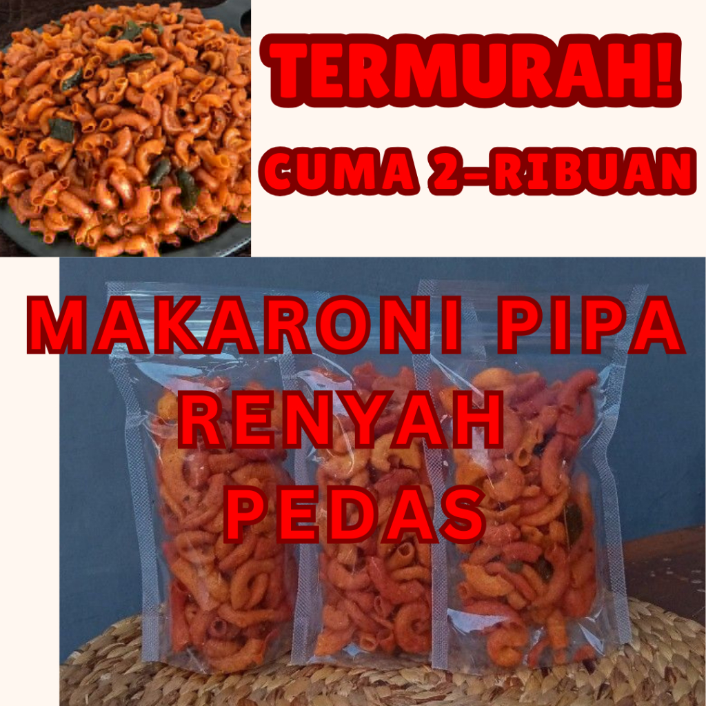 

Makaroni pipa TERMURAH KEMASAN UKURAN S (SMALL) Pedas Daun Jeruk Renyah TERMURAH JAWA TIMUR