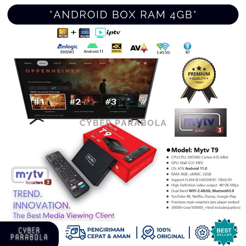 Android Box RAM 4GB Mytv T9 8K Best Quality