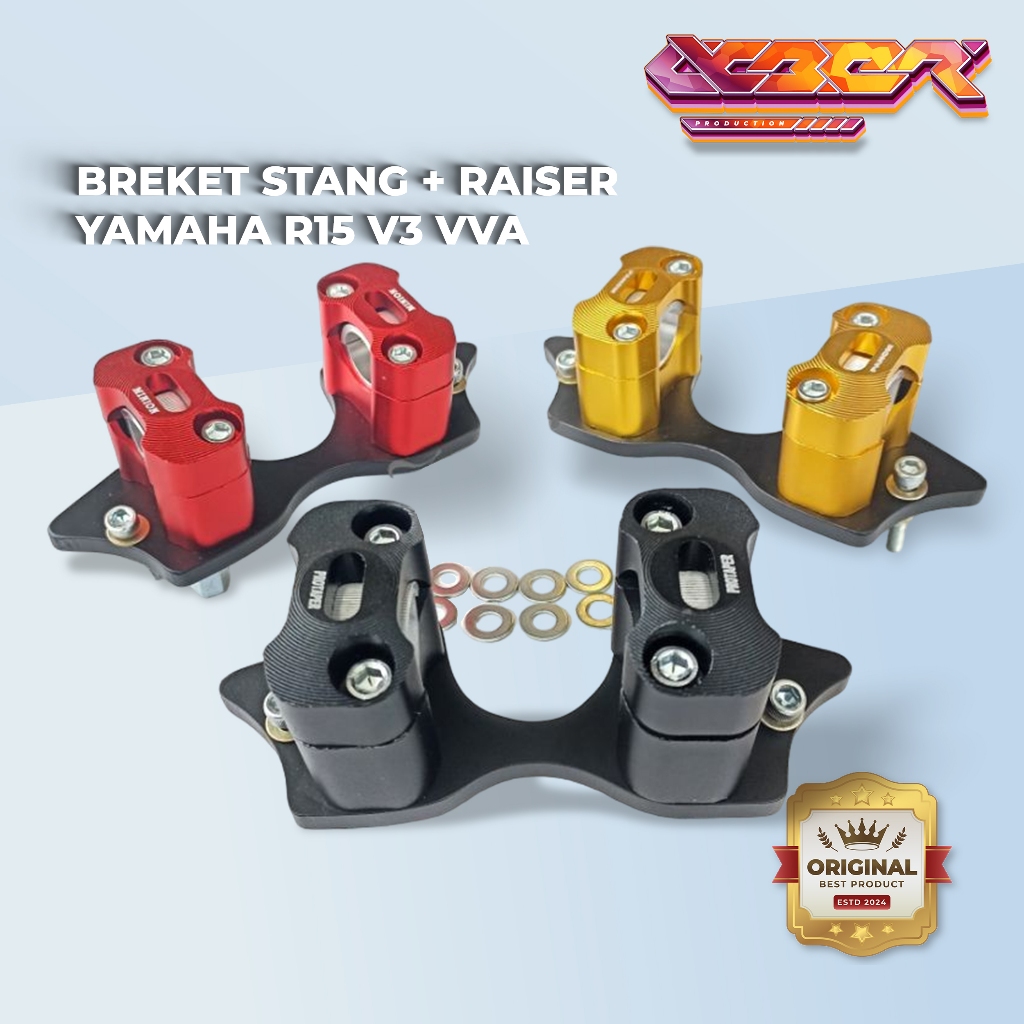 Breket Dudukan Stang R15V3 R15V2 VVA Plus Raiser CNC Stang RZR Variasi Stang Yamaha R15 V3 V4 VVA
