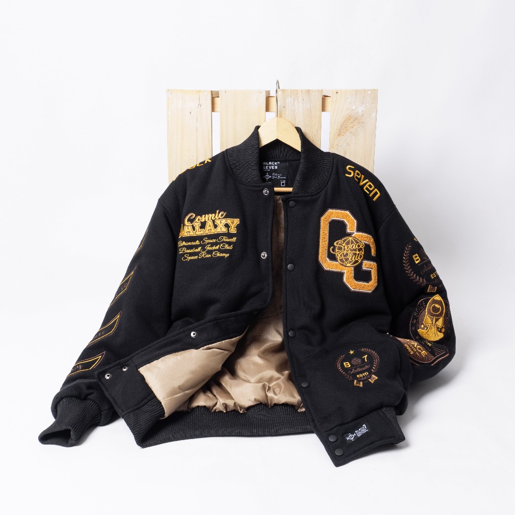 (Exlusive) | Varsity Jacket | Cosmic Galaxy - Black Gold Edition