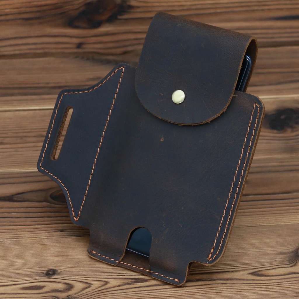 Tas Pinggang Dompet HP Kulit Sapi Asli Crazy Horse