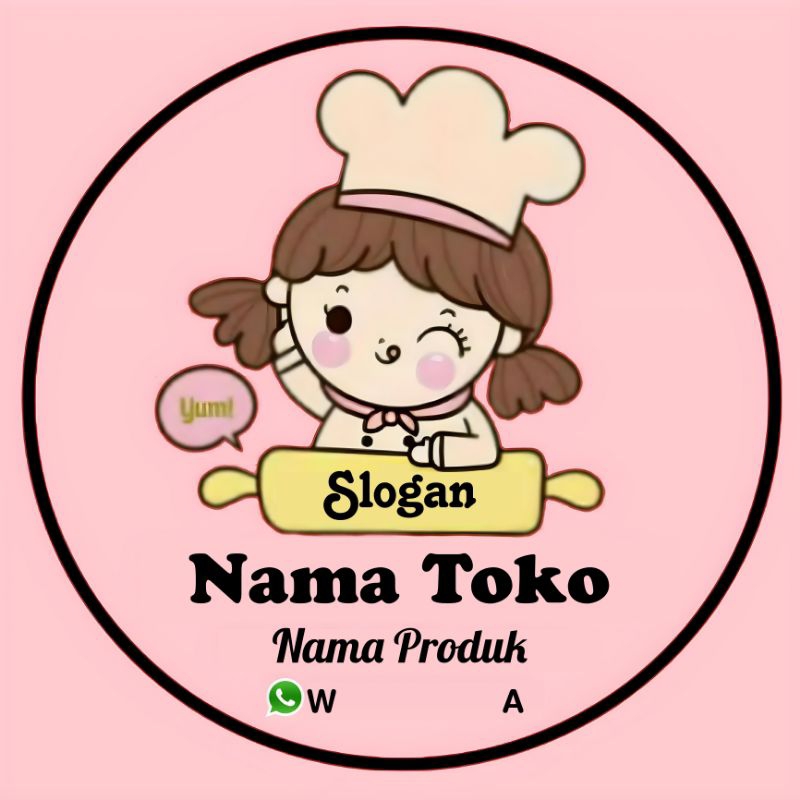 

STIKER PRODUK KEMASAN CEMILAN MOTIF PINK (MINIMAL ORDER 100PCS)