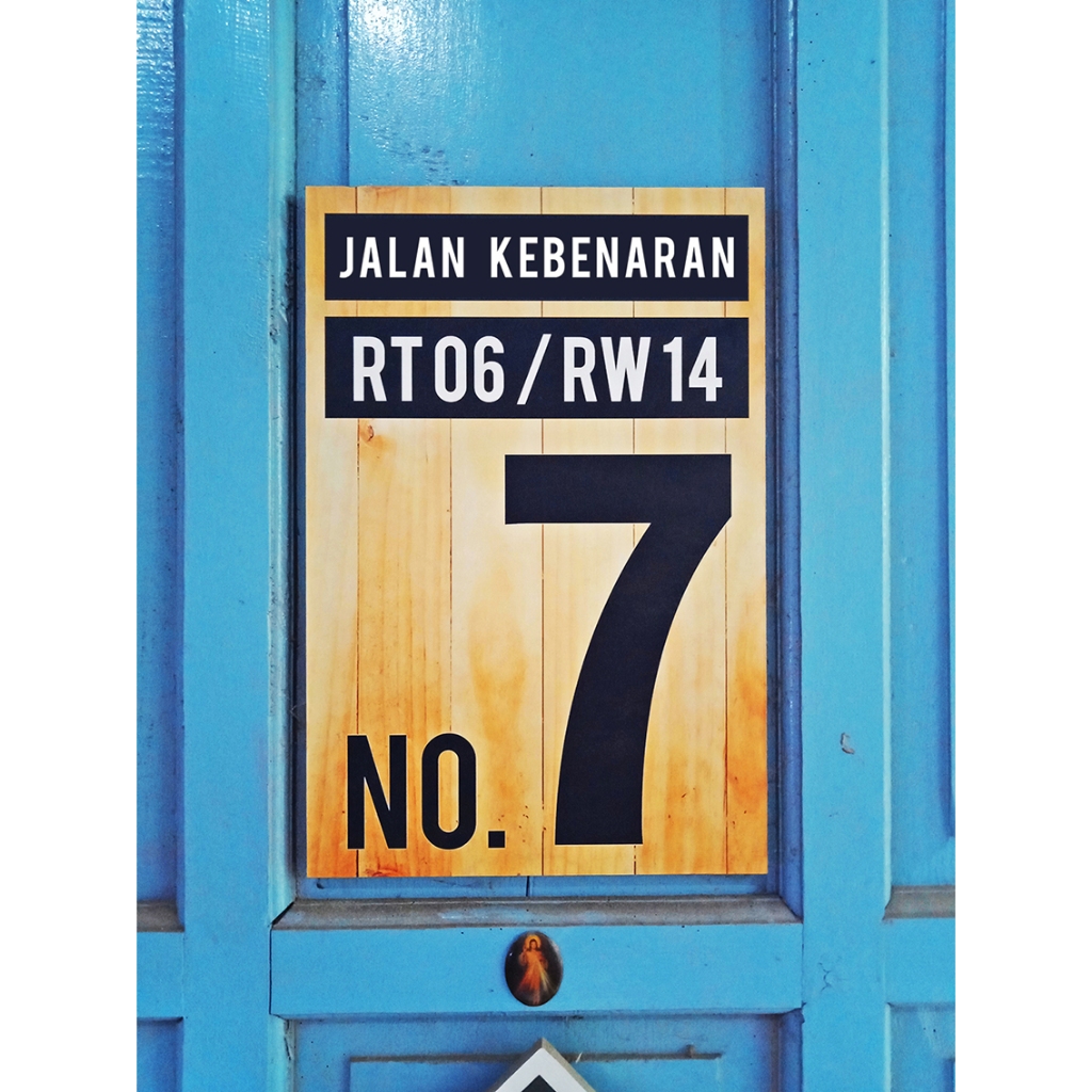 Hiasan Dinding Papan Nomor Pintu Rumah / Kamar Penginapan, Kost + Gantungan Kunci Nomor Pintu Kamar