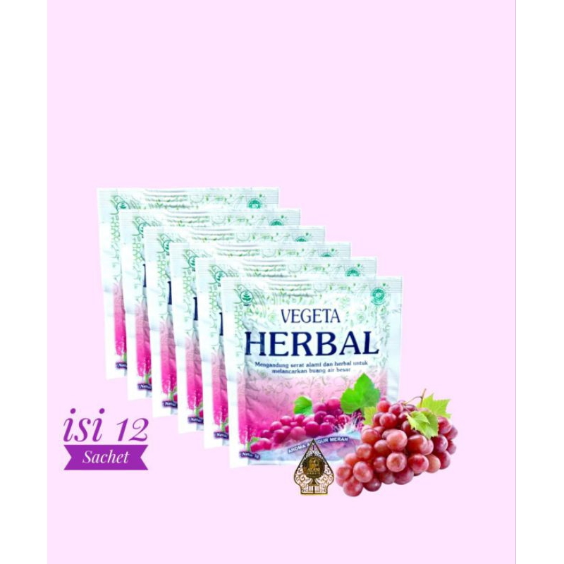 

VEGETA HERBAL Aroma Anggur Merah 5gr 1 pak isi 12 sachet
