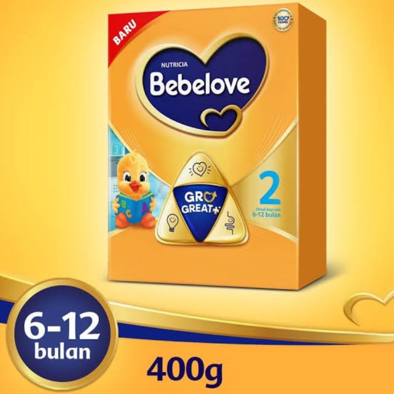 BEBELOVE 2 susu bubuk kotak formula bayi 6 - 12 bulan 200gr/400gr