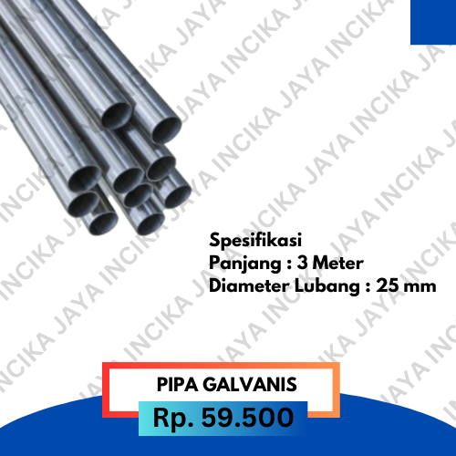 Pipa air / Pipa Galvanis / pipe galvalume 3/4" panjang 3 meter / pipa galvanize