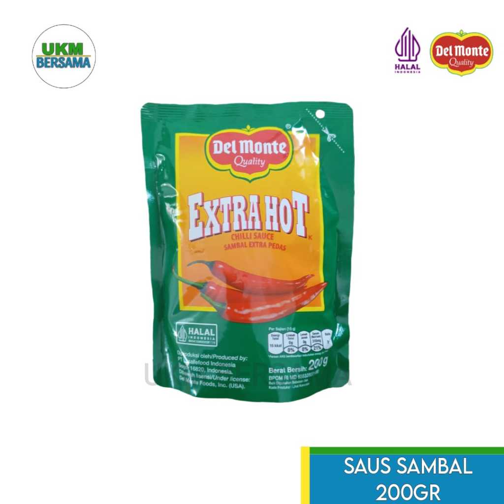 

Del Monte Saus Sambal Saos Ekstra Pedas Extra Hot Chilli Sauce Kemasan Pouch - 200gr
