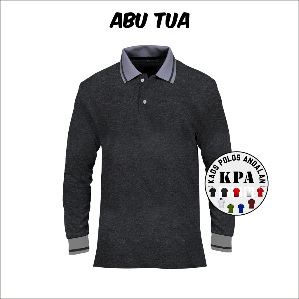 KAOS POLO PRIA/KAOS POLOS KERAH PREMIUM || KAOS POLO LENGAN PANJANG PRIA/WANITA || KAOS KERAH POLOS 