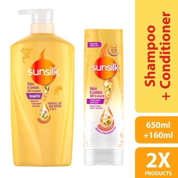 1 Sunsilk Soft Smooth Shampoo 650ml & 1 Sunsilk Soft Smooth Conditioner 160ml