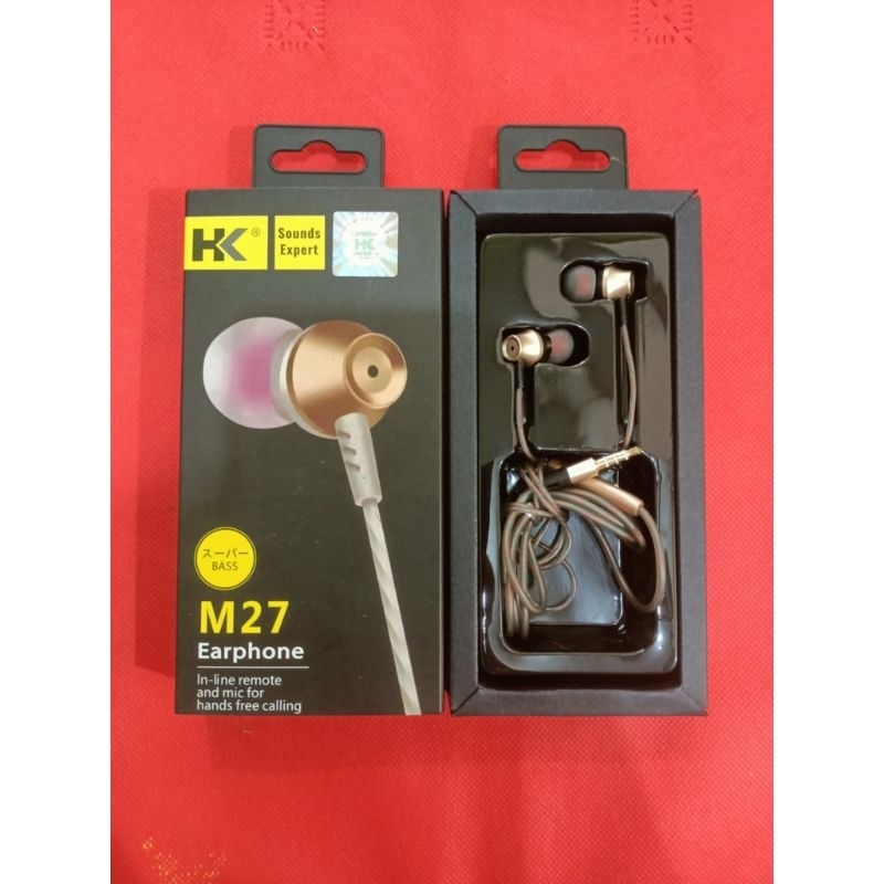 HK Earphone M27 Original Handsfree Super Bass Headset M27

