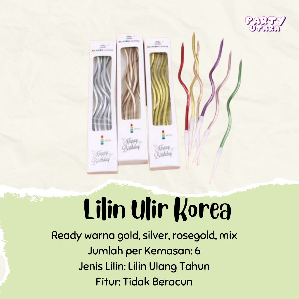 Lilin Korea/Lilin Korea Ulang Tahun/Candle Ulang Tahun/Cake Decoration / Lilin Grosir