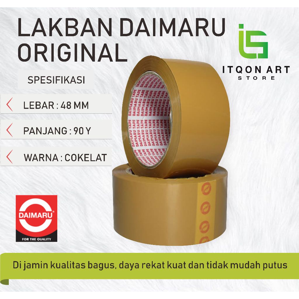 

LAKBAN DAIMARU COKLAT ASLI ORIGINAL 100% 48 MM X 90 YARD 1 PACK ISI 6