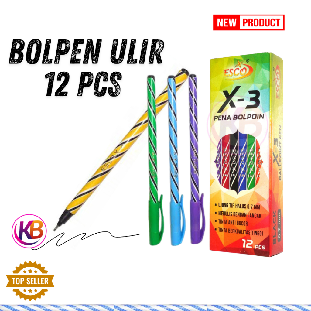 

1 Pak (12 pcs) Pulpen Ulir Lilin / Pulpen x1 x2 x3 x4 x5 hitam / Bolpen 0.7mm / Pena Tinta Bagus Lembut Halus di Tulis / Cod / Duta Gemilang