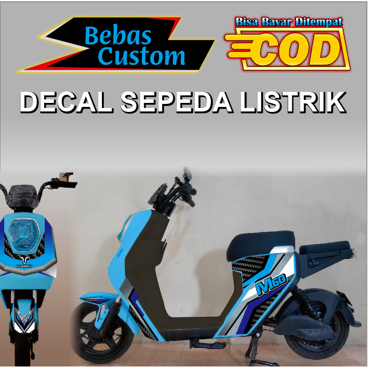STIKER M60 CUSTOM DECAL STRIPING sepeda listrik dan motor listrik uwinfly M60 goda pacific united ex