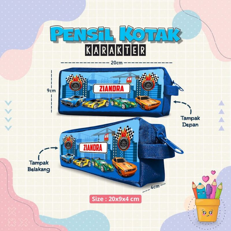 

tempat pensil anak sekolah cantik gratis custom gambar