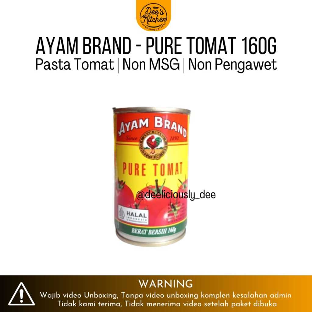 

Ayam Brand - Tomato Puree Kaleng 160gr / Pasta Tomat