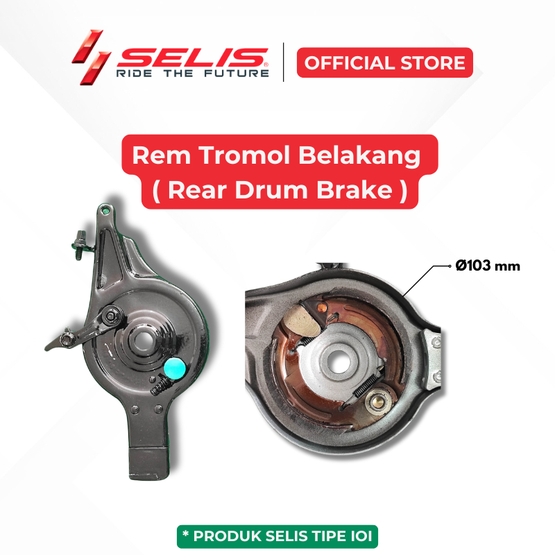SELIS - Kampas Rem Tromol Belakang Sepeda Motor Listrik Universal (  Rear Drum brake  )