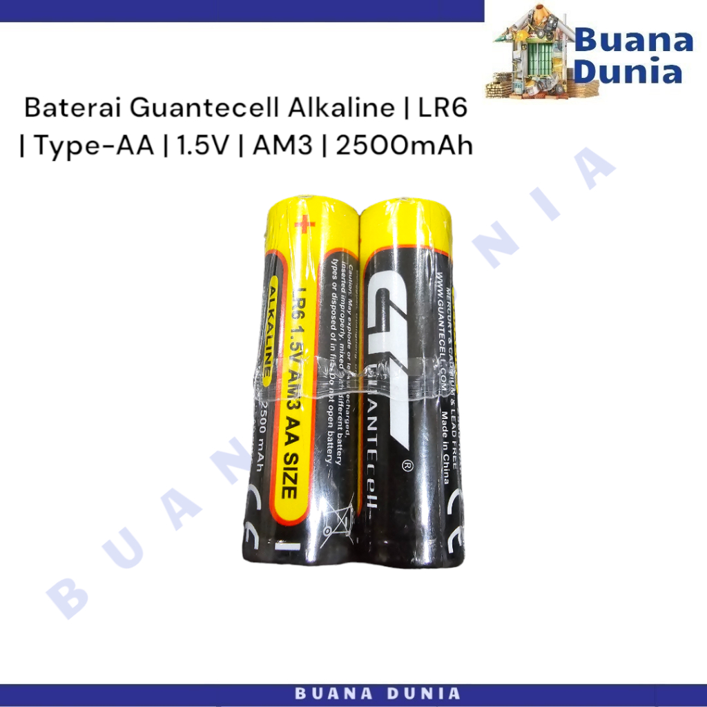 Baterai Guantecell Alkaline Tipe AA / A2 | Batu Batre | Battery | Batere | Batery | (1Set)