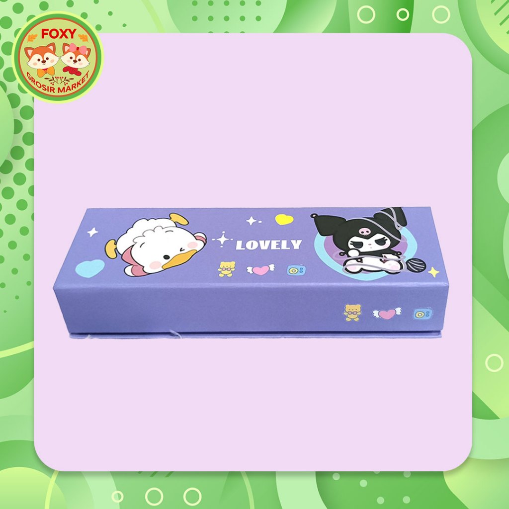 

Pencil Box D2109 / Tempat Pensil Kotak Lovely Kuromi My Melody / Ungu Pink Series / Tepak Gemas Muat Banyak Alat Tulis