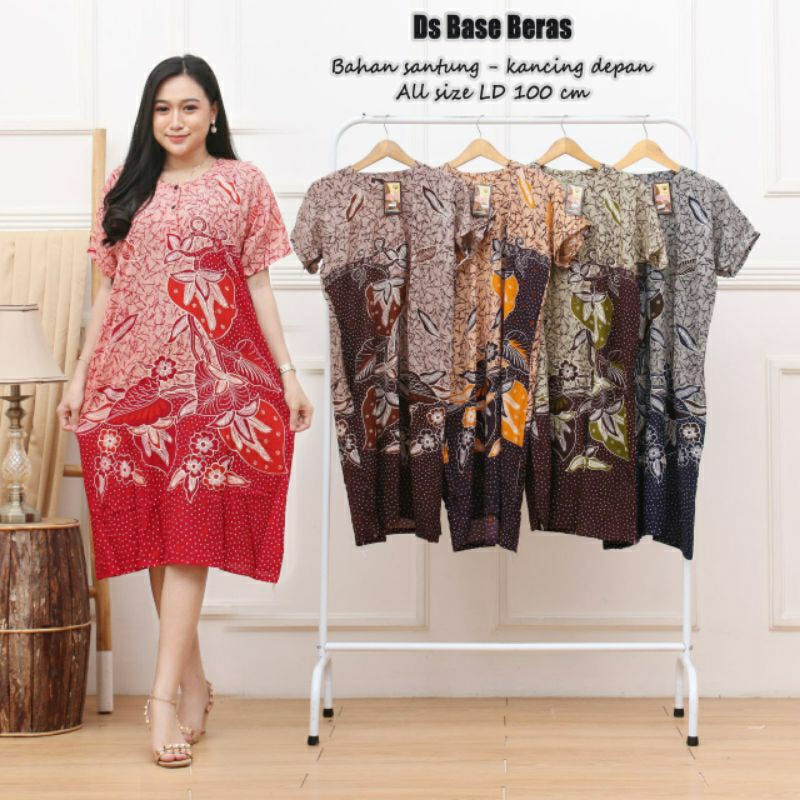 (BISA COD) DASTER WANITA BASE CABUTAN BUSUI MOTIF BUNGA BATIK ATASAN WANITA LD 120 X PB 115 KENCANA 