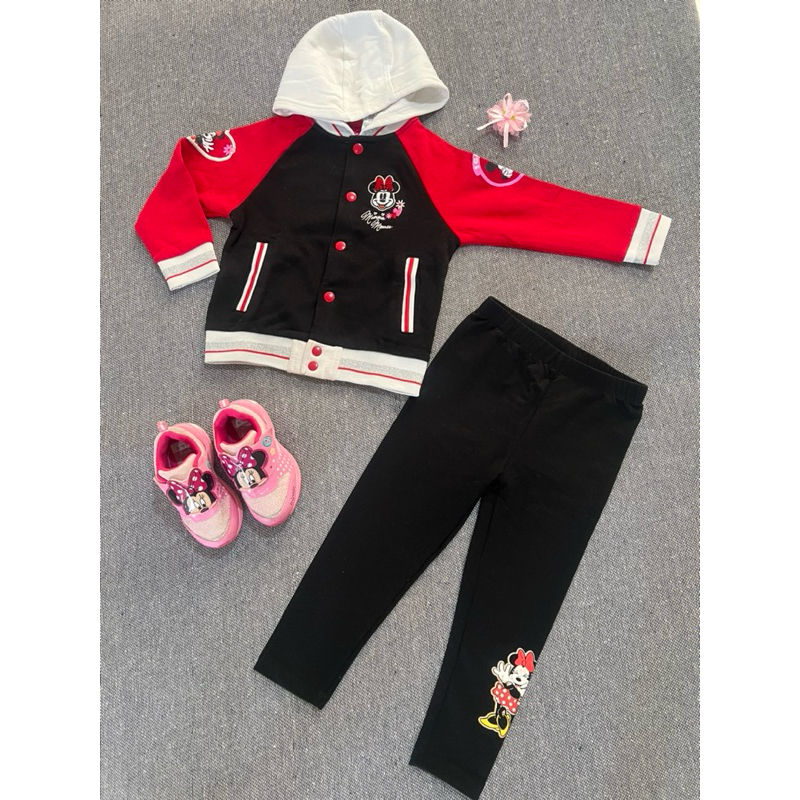 Set jacket hodie anak perempuan premium minie mouse