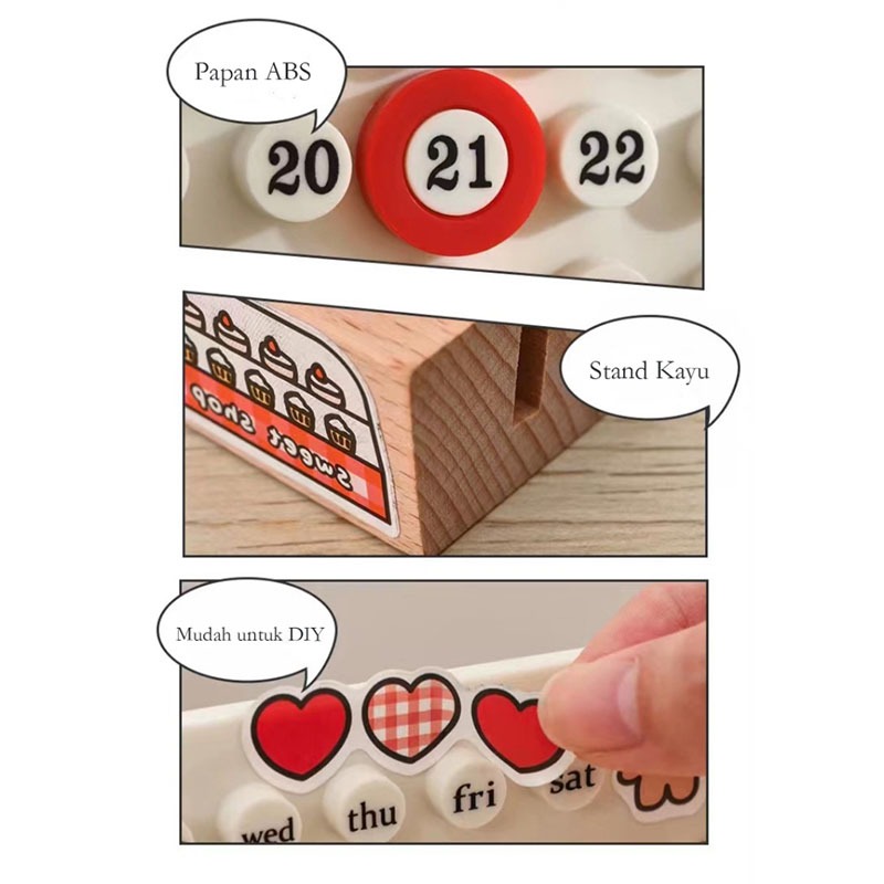 

CARAT Ornamen Kalender Meja Abadi Permanent Calendar Diy Kalender kalender desktop