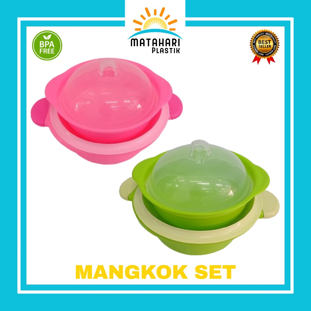 (1 set=2 bh Mangkok dengan jenis yang berbeda) Mangkok Plastik+Tutup/Mangkok Set/Mangkok Serbaguna/M