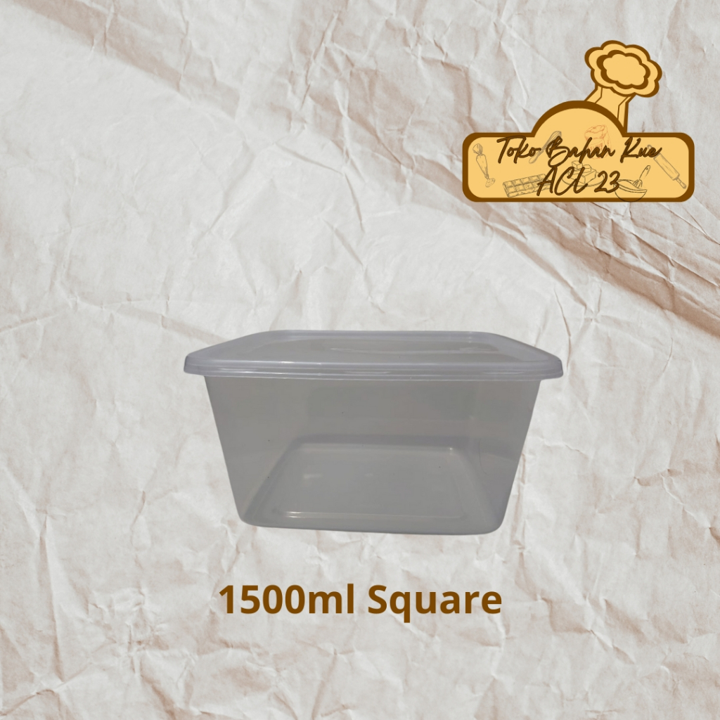 [25 Pcs] Thinwall Square 1500ml/Kotak Makan Plastik 1500ml/Thinwall Meiji 1500ml/Kotak Nasi 1500ml