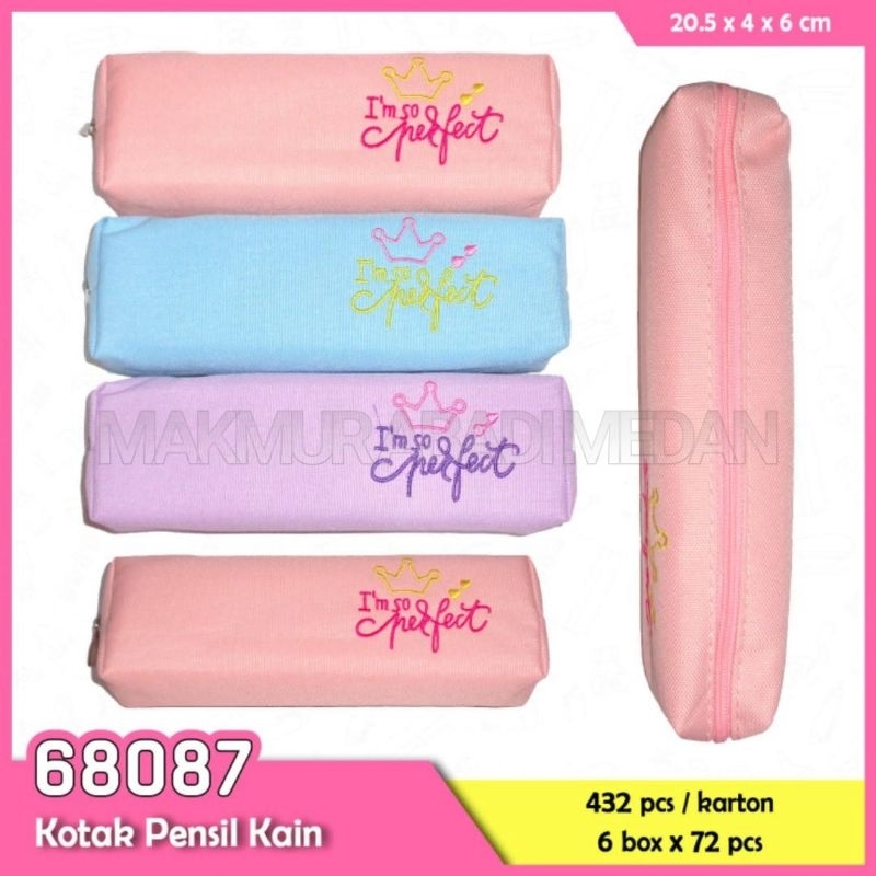 

(1Pcs) Kotak Pensil Kain Sleting Polos I'm so Perfect / Tempat Pensil / Kotak Pensil Anak Kuliah / Tempat Alat Tulis Sekolah Kampus