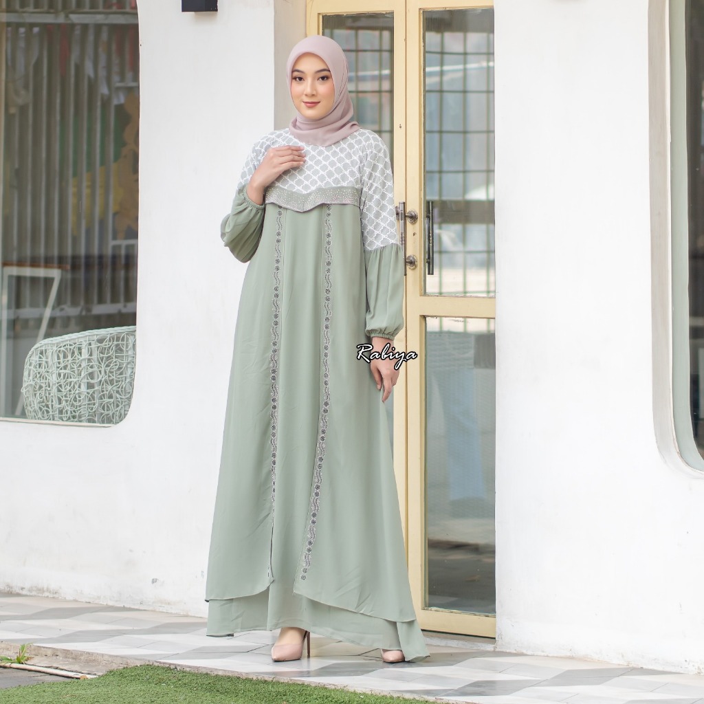 gamis ceruti babydool premium terbaru jumbo LD 140 dress pesta kondangan tile mix payet