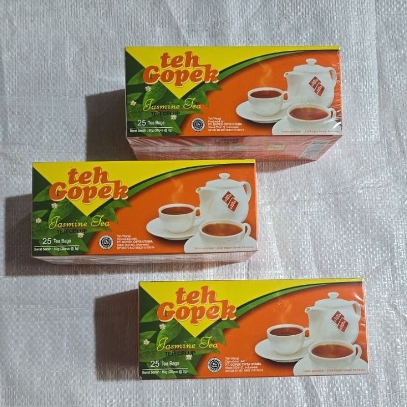 

Teh gopek jasmine celup isi 25 pcs