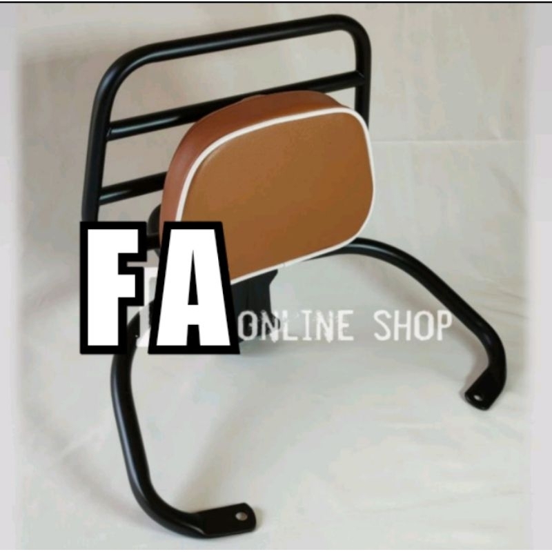 AKSESORIS VESPA / BACK RACK VESPA LX PLUS BANTALAN / SANDARAN BELAKANG VESPA LX / VARIASI VESPA LX/ 