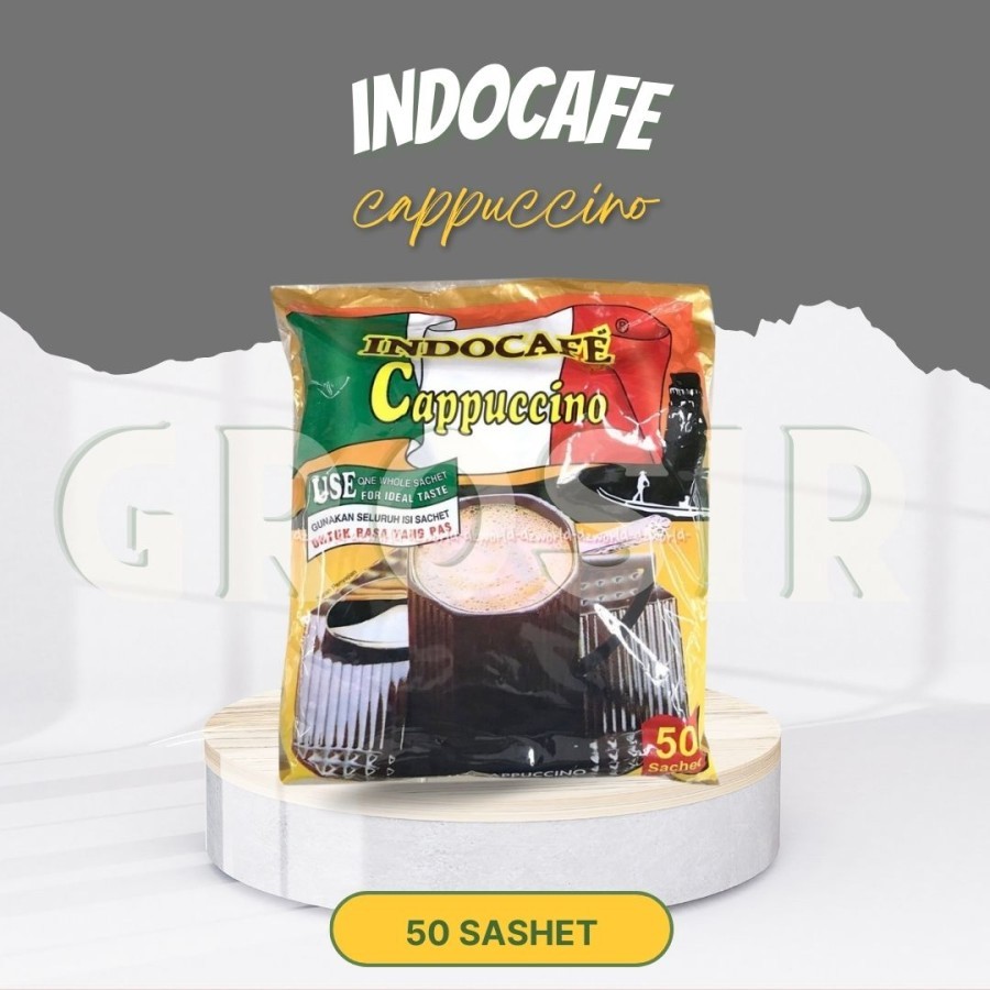 

Kopi Kemasan / Indocafe Cappucino isi 50 Sachet / Halal