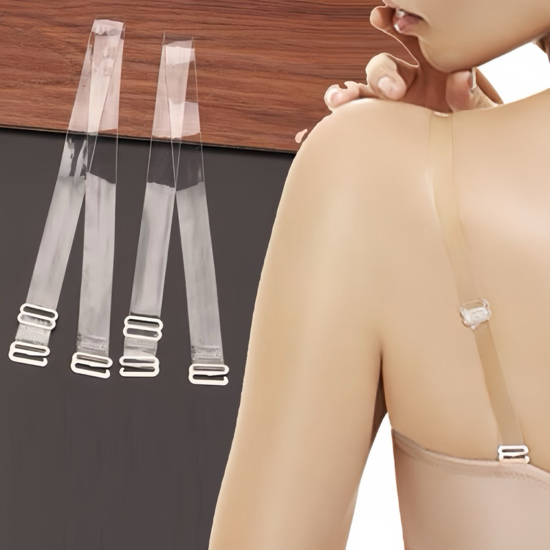 Tali bra Transparan Sepasang / Tali Bra Bening / Tali BH Bening / Tali Bra Transparan / Tali BH Sili