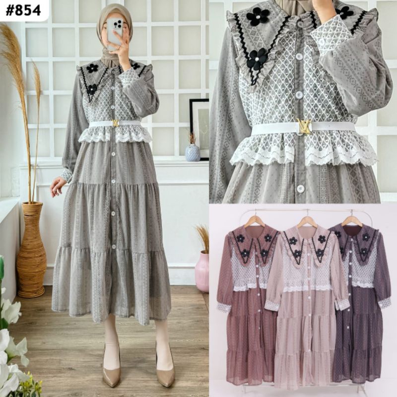 Midi Dress Ayura premium kekinian / Busui friendly