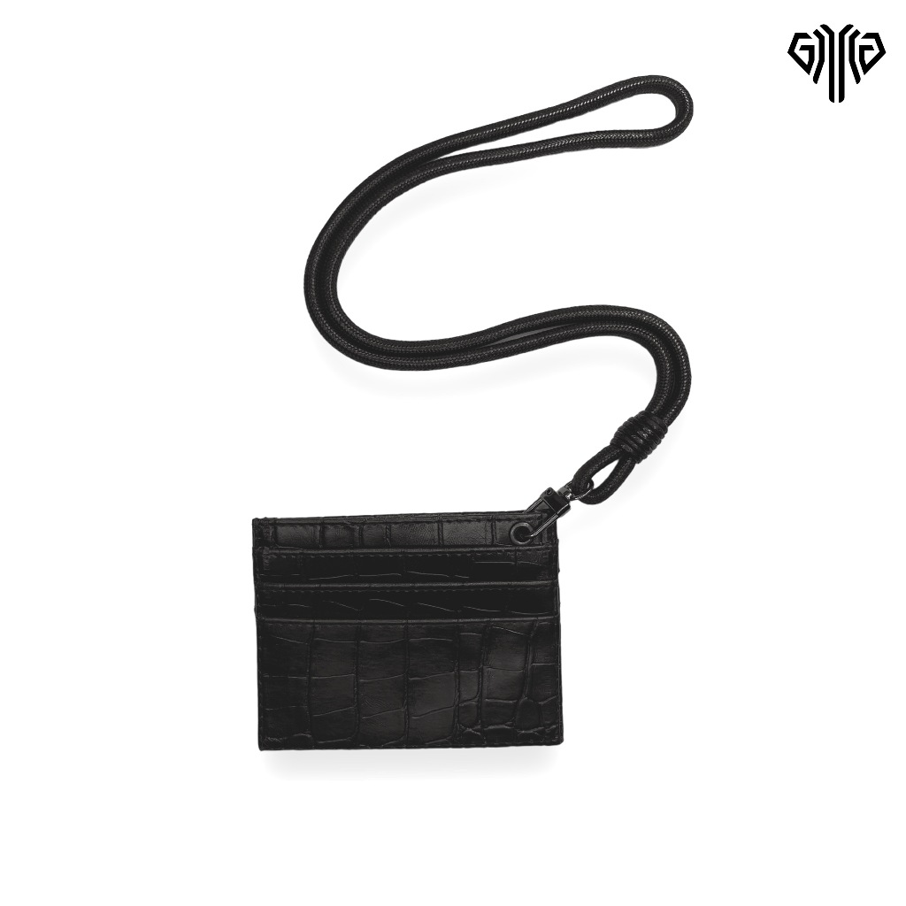 Dompet Kartu Coroco Hitam Gantungan Pria Wanita Motif Kulit DDCOGAN