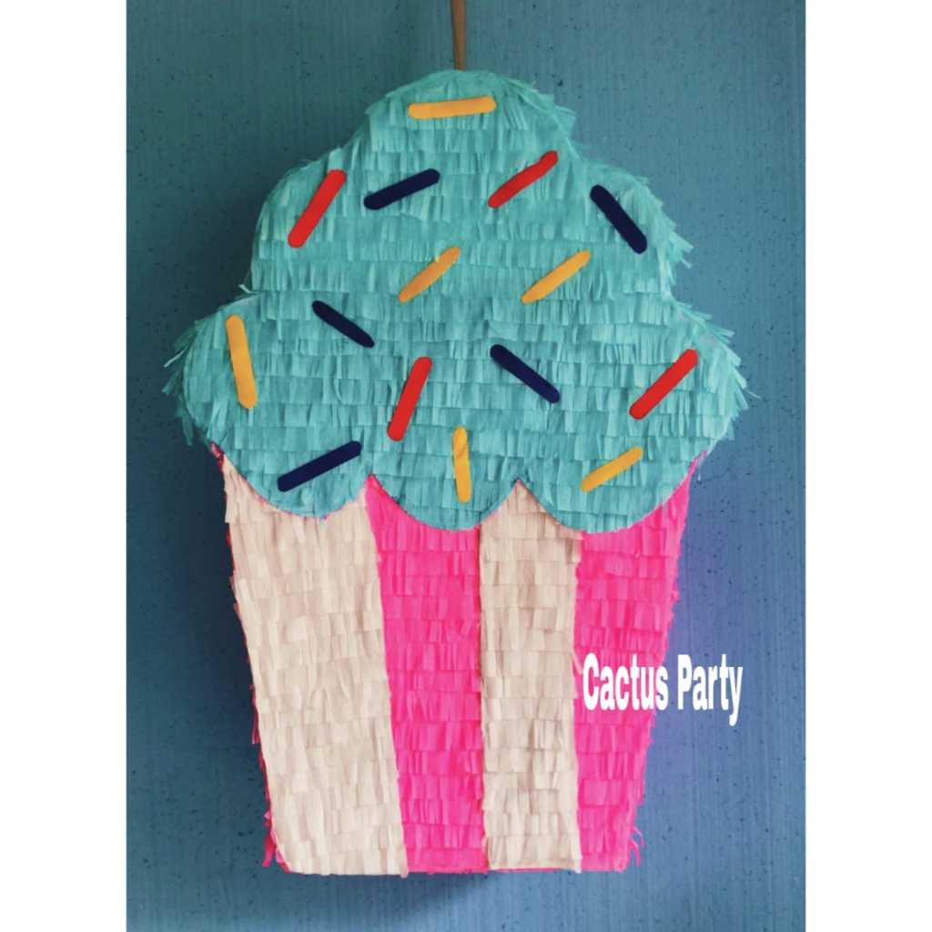 Pinata Pukul / Pinata Tarik Karakter Ulang Tahun READY STOCK Motif Cup cake