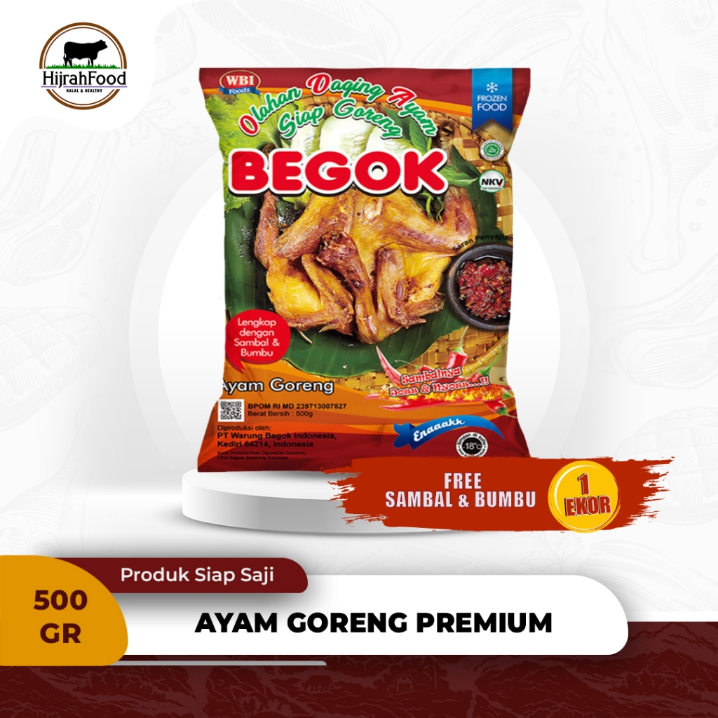 

Begok Ayam Goreng Premium Frozen Lengkap Dengan Sambal dan Bumbu 500 gram