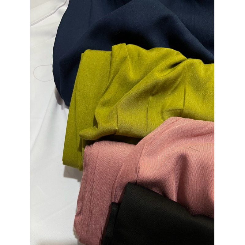 Kain Katun Rayon Twill Polos ,Rayon Polos Premium Harga persetengah meter(50 cm)