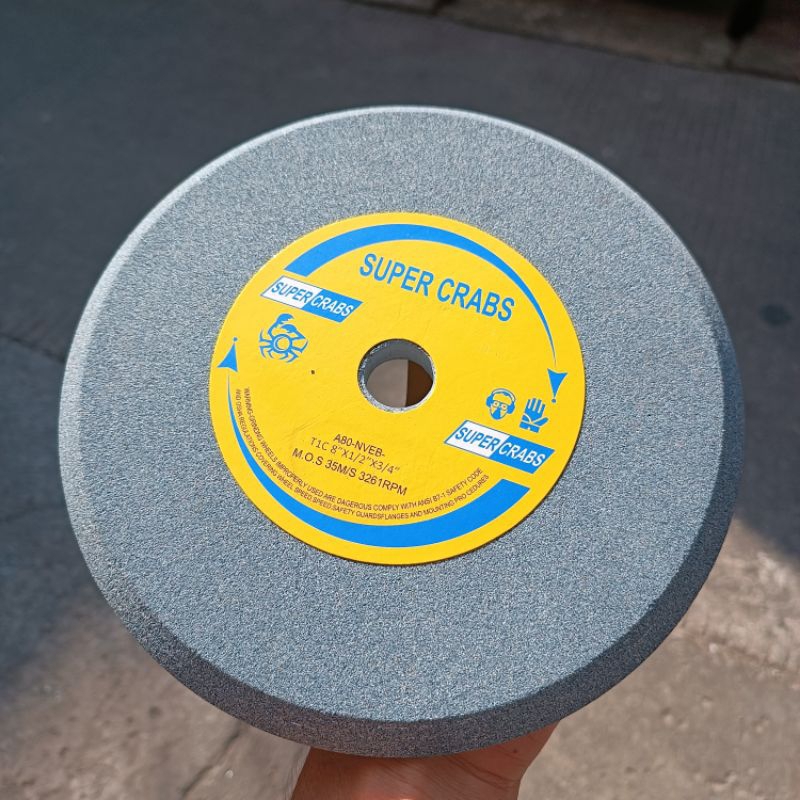 Batu Asah Band Saw blade 8" x 1/2 x 3/4"  Grit 80 Super crabs Batu gerinda duduk asah 8 inch grit # 
