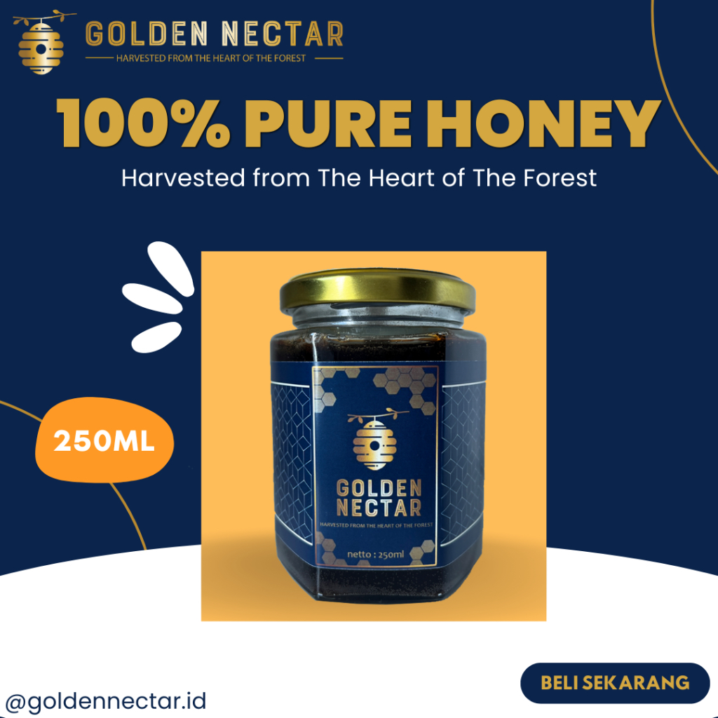 

Madu Murni / Pure Honey Golden Nectar 250ml (dapat Laddle Kayu)