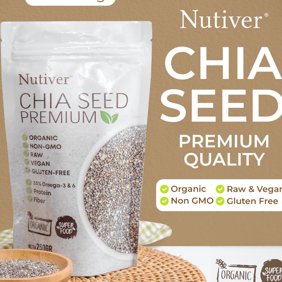 

BERKUALITAS NUTIVER CHIA SEED ORGANIC PREMIUM BIJI CIA SEED MEXICO 25GR SUPER FOOD MAKANAN DIET SEHAT 25 GR