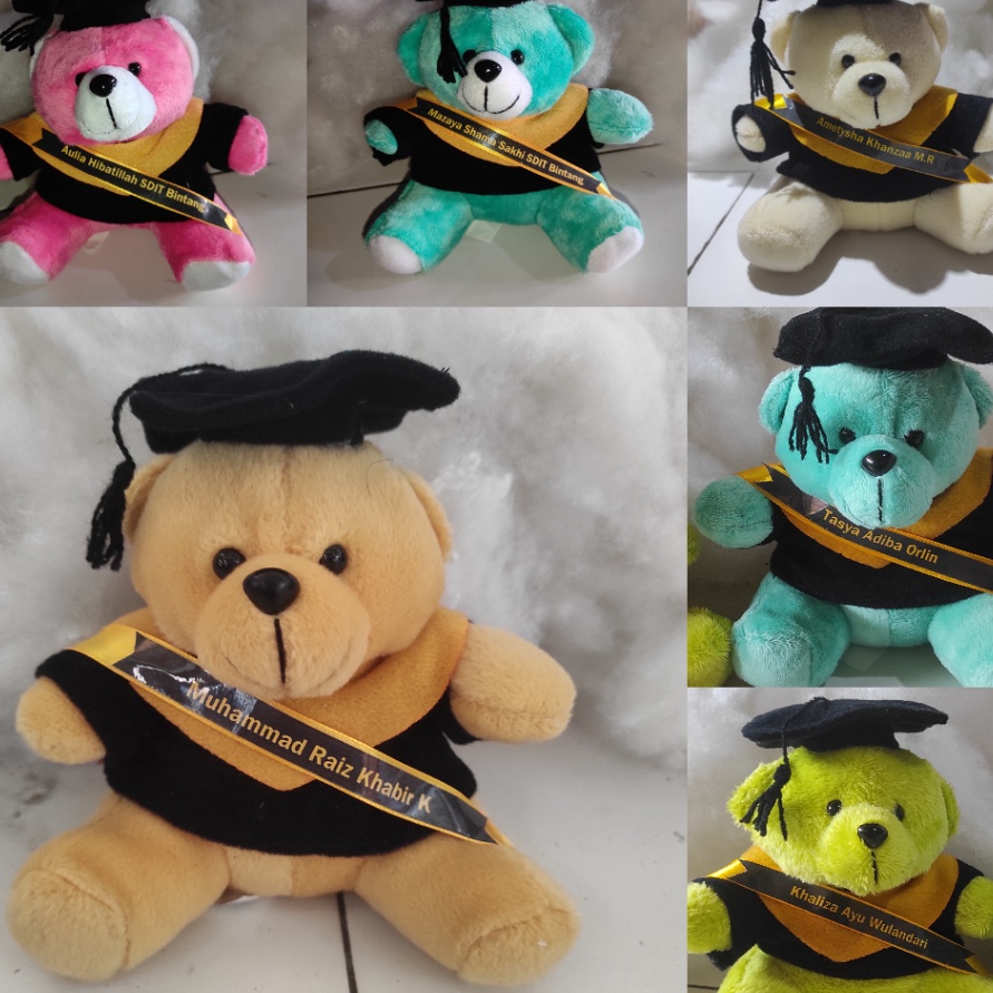 SPESIAL DISKON Boneka Bear Wisuda Bebas Custom Nama  boneka wisuda nama boneka wisuda selempang nama