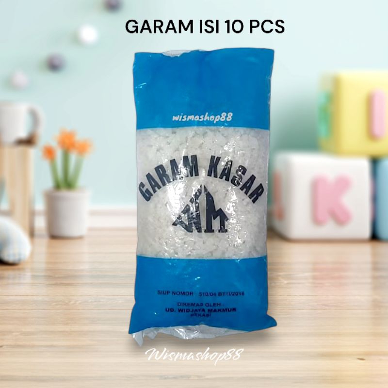 

GARAM KASAR WM BERAT 400 GRAM ISI 10 PCS / GARAM MASAK BERYODIUM / GARAM KROSOK