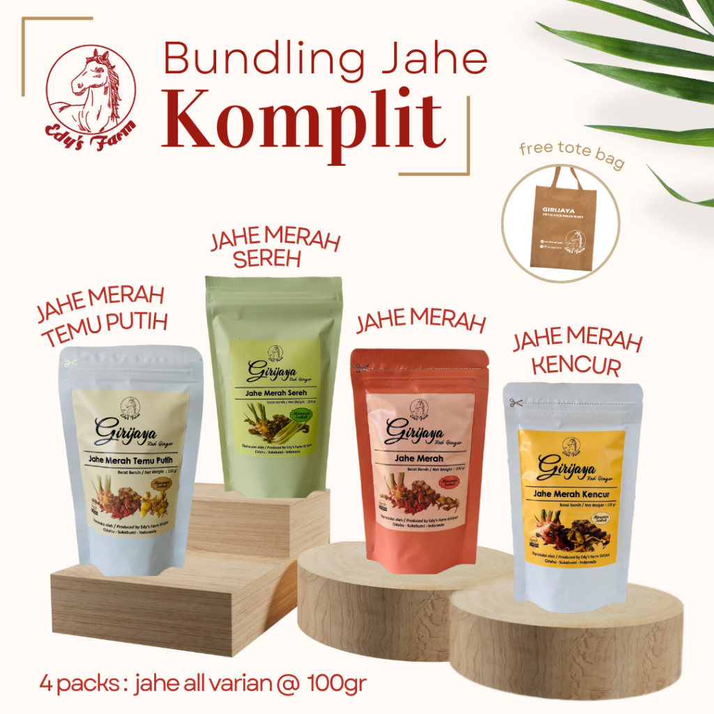 

KOMPLIT - Bundling cicip Jahe Merah Instan Varian 4 packs varian x @100gr - Girijaya Red Ginger