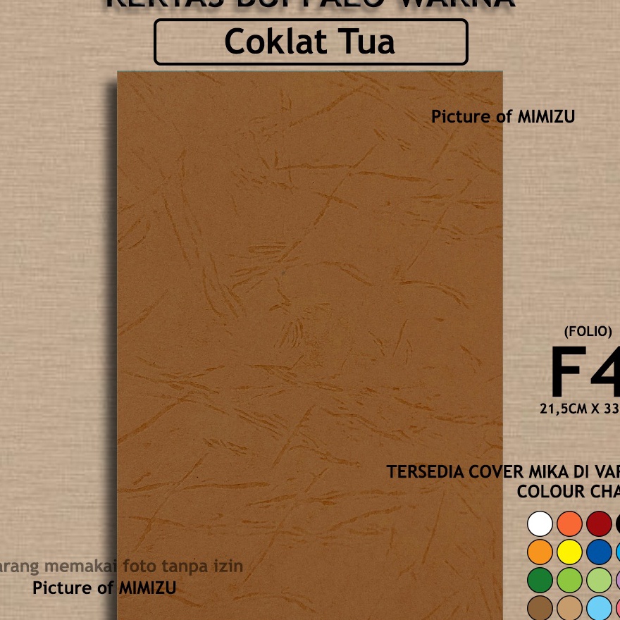 

FLASH SALE Kertas Buffalo F4 warna Cokelat Tua Cover JILID SAMPUL Kertas Kambing