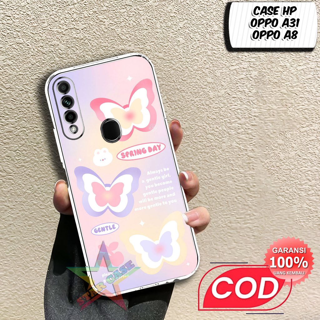 Case OPPO A31 TERBARU Motif [ BUTERFLY] Terlaris Casing OPPO A8 Terbaru Softcase Clear Protected Cam