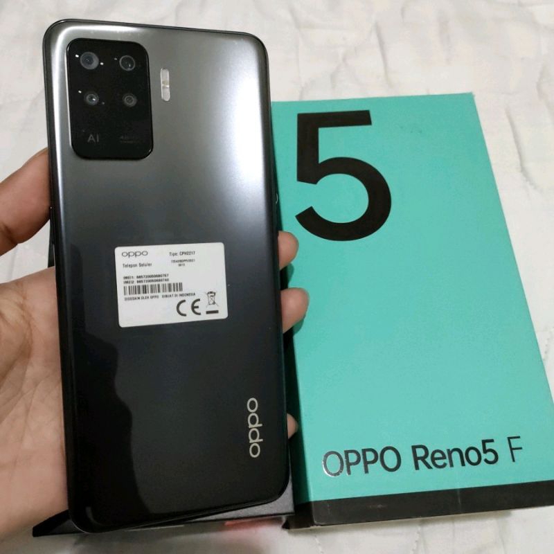 Oppo Reno 5f 8/128gb Second Original Fullset Warna hitam