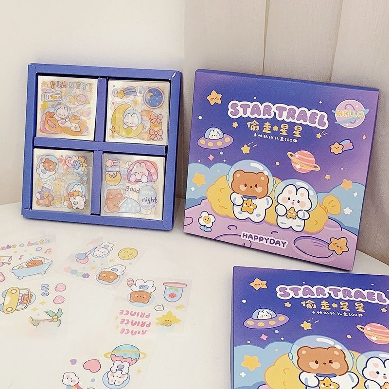 

STICKER ANAK AESTHETIC (STAR TRAVEL) MODEL KARTUN KOREA MANIS IMUT LUCU. STIKER ANTI AIR 1 BOX ISI 100 LEMBAR MURAH, GAMBAR TEMPEL WARNA 2D LUCU. STIKER VIRAL CEWEK COWOK ANAK SEKOLAH. STIKER CANTIK ANIME BINATANG BUAH POHON GAME