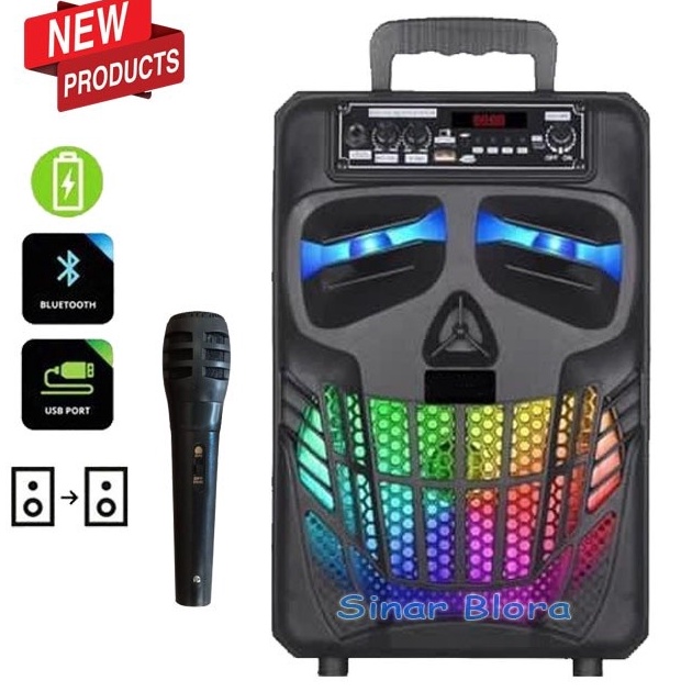 SPEAKER BLUETOOTH KARAOKE 85 INCH SX813 PLUS MIC KARAOKE XBASSSALON AKTIF XBASS SX813SPEAKER KARAOKE